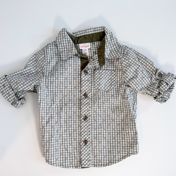 Cat and Jack button down shirt roll sleeve 18 months - Picture 1 of 4